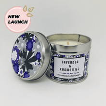 Load image into Gallery viewer, Lavender &amp; Chamomile Scented Candle Tin - Loved By Lotus
